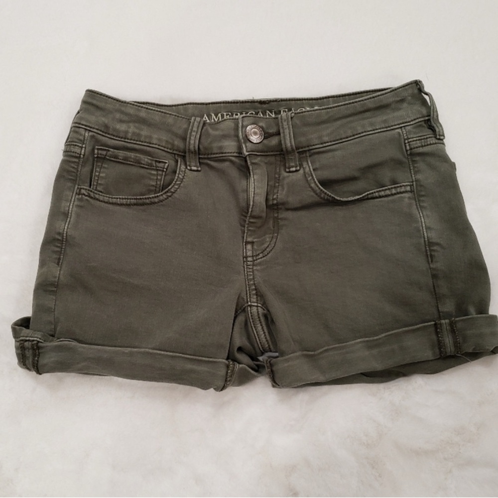 AE olive green jean shorts